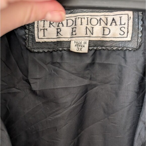 Vintage 80s Genuine Leather Traditional Trends 3X Coat Jacket - Picture 3 of 16